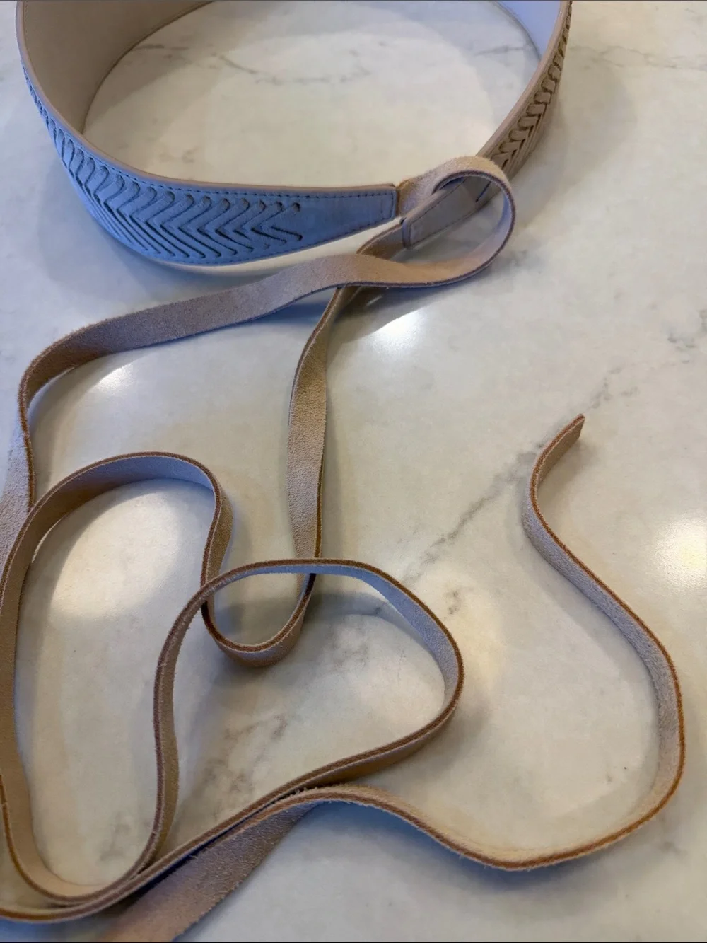 Vintage Wide Braided Tie-Waist‎ Belt in Taupe